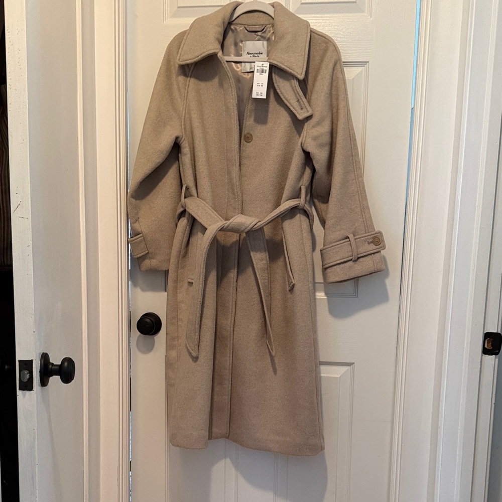 Abercrombie & Fitch Grey Wool Coat